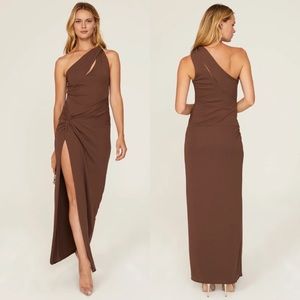 NICHOLAS Brown One Shoulder Dress